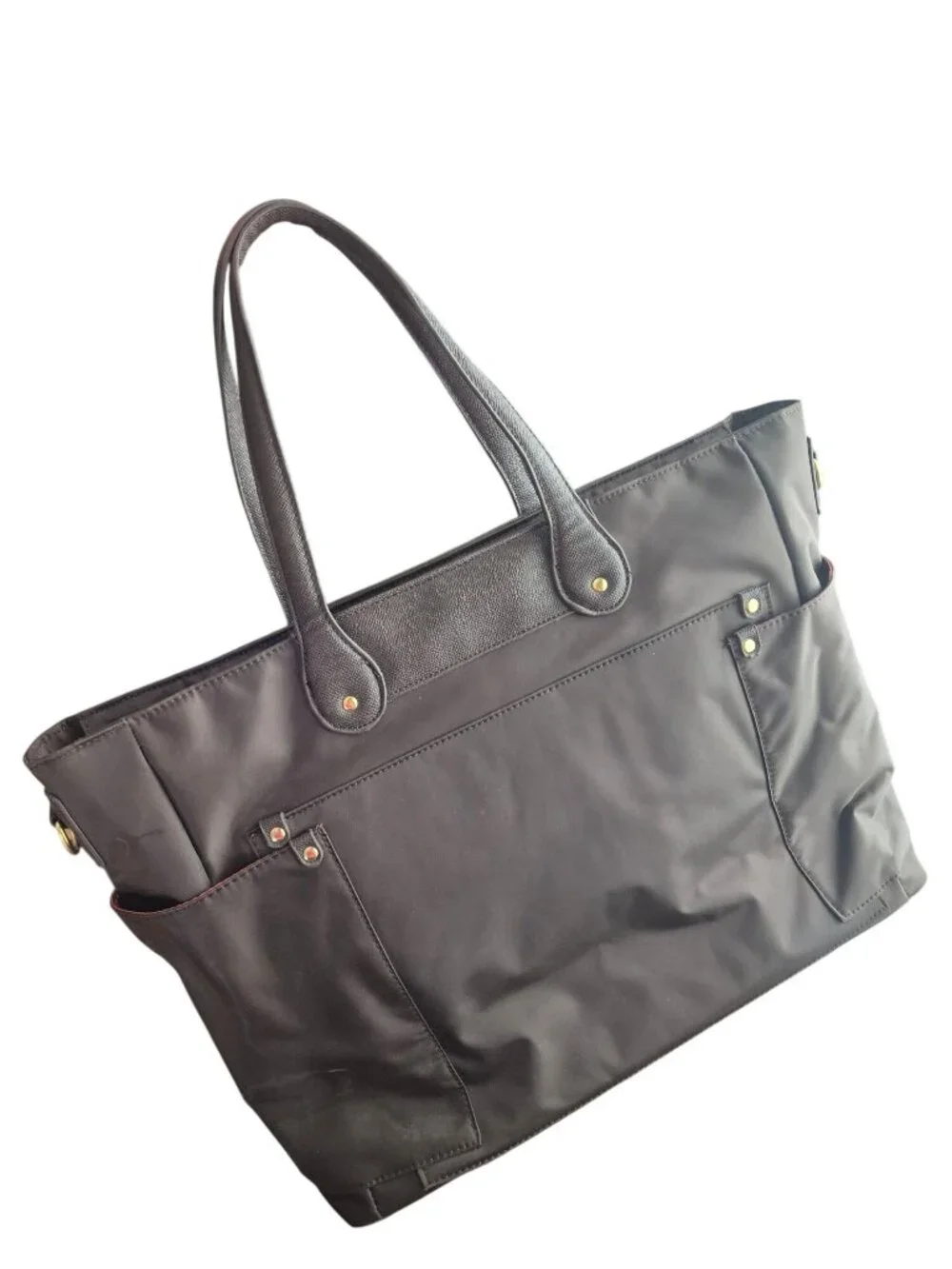 Adrienne Vittadini Nylon Tote Bag With Bonus Laptop Sleeve